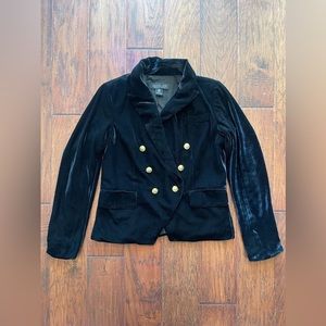Rachel Zoe Military Blazer Black Velvet w. Gold Buttons Size S